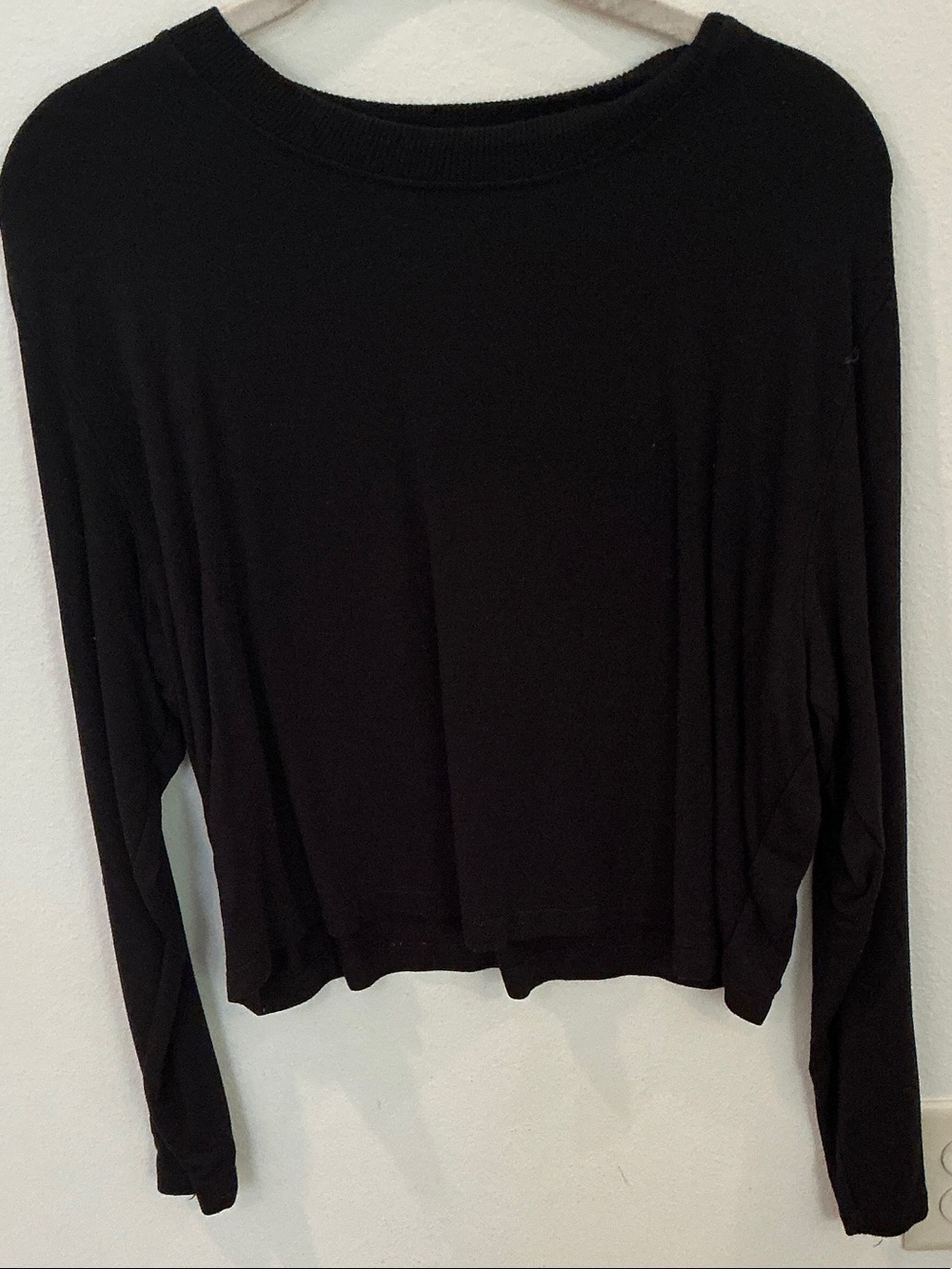 Z Supply Black Long Sleeve Crewneck Tee